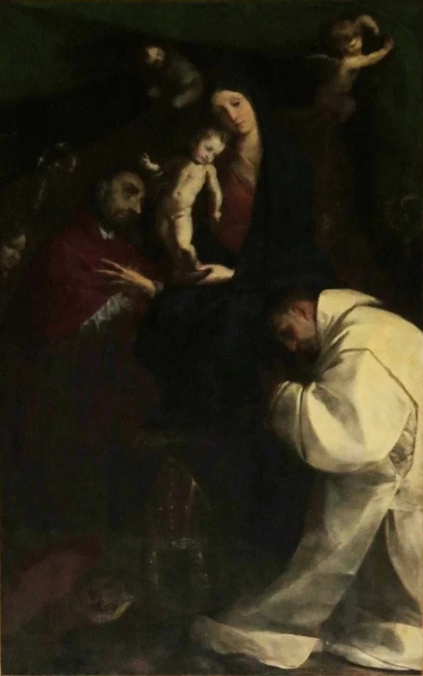 Giovan Battista Crespi, detto Cerano - Madonna con Bambino e angeli tra San Carlo Borromeo e Sant'Ugo di Grenoble, Chiesa della Certosa delle Grazie, Certosa di Pavia